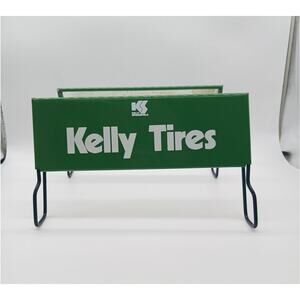 Vintage Kelly Tires Green Sign Double Sided Display Stand Springfield